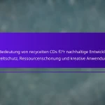 Die Bedeutung von recycelten CDs für nachhaltige Entwicklung: Umweltschutz, Ressourcenschonung und kreative Anwendungen
