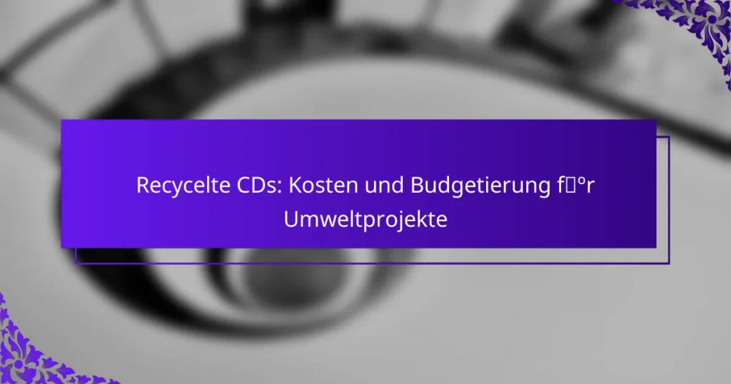Recycelte CDs: Kosten und Budgetierung für Umweltprojekte