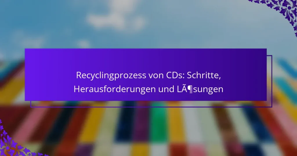 Recyclingprozess von CDs: Schritte, Herausforderungen und Lösungen
