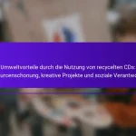 Umweltvorteile durch die Nutzung von recycelten CDs: Ressourcenschonung, kreative Projekte und soziale Verantwortung