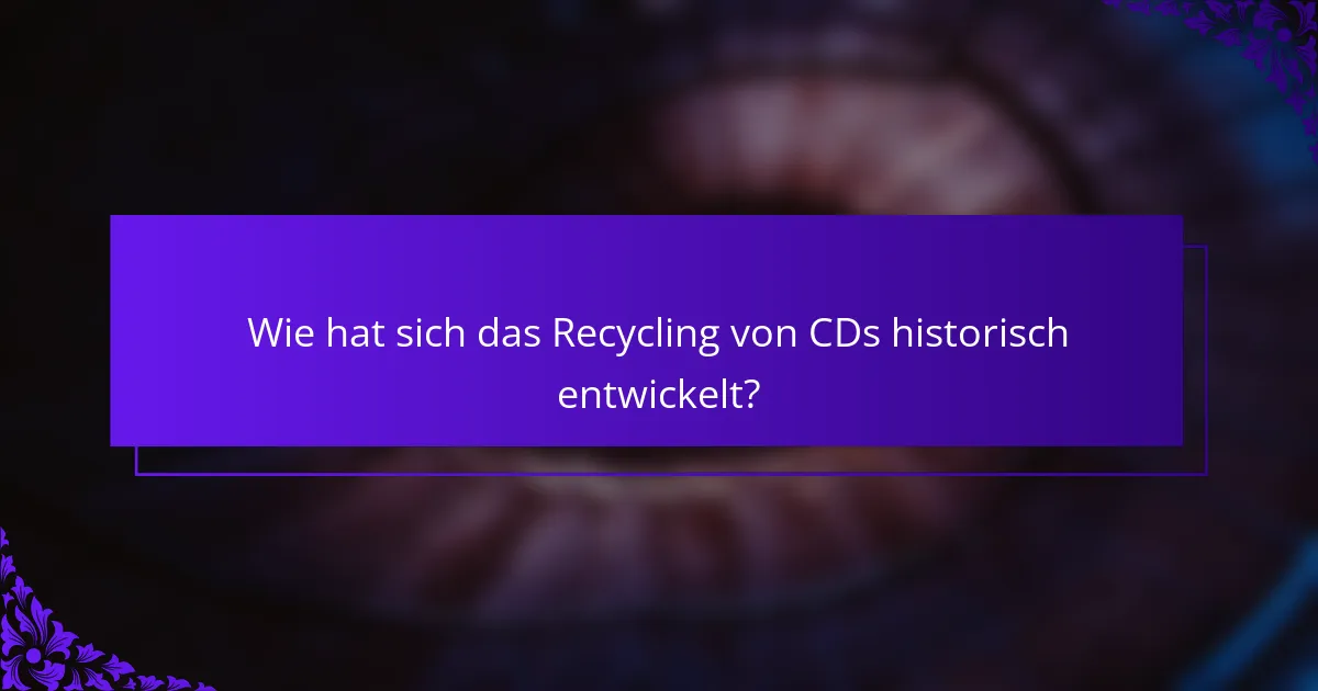 Wie hat sich das Recycling von CDs historisch entwickelt?