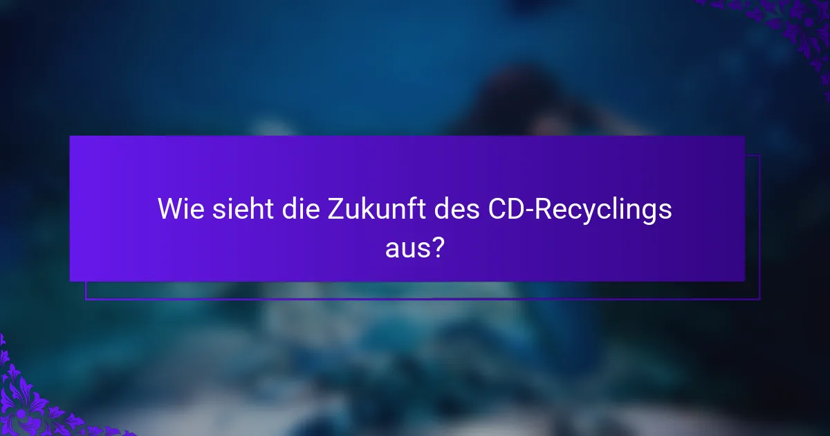 Wie sieht die Zukunft des CD-Recyclings aus?